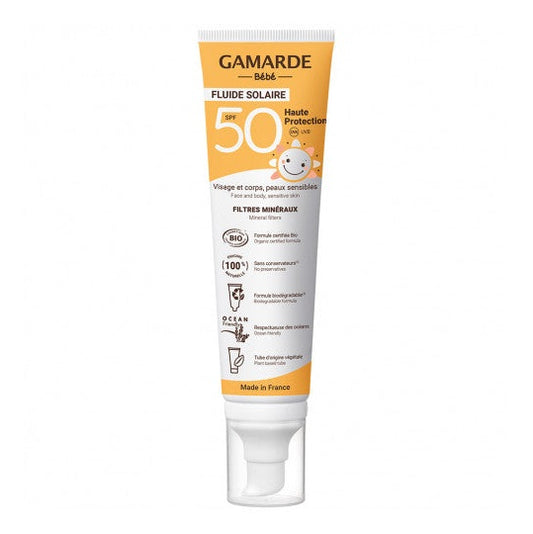 Wholesale Gamarde Baby - Fluido Solare SPF50 - Viso & Corpo, Pelle sensibile - BIO 100 ml | Carsha