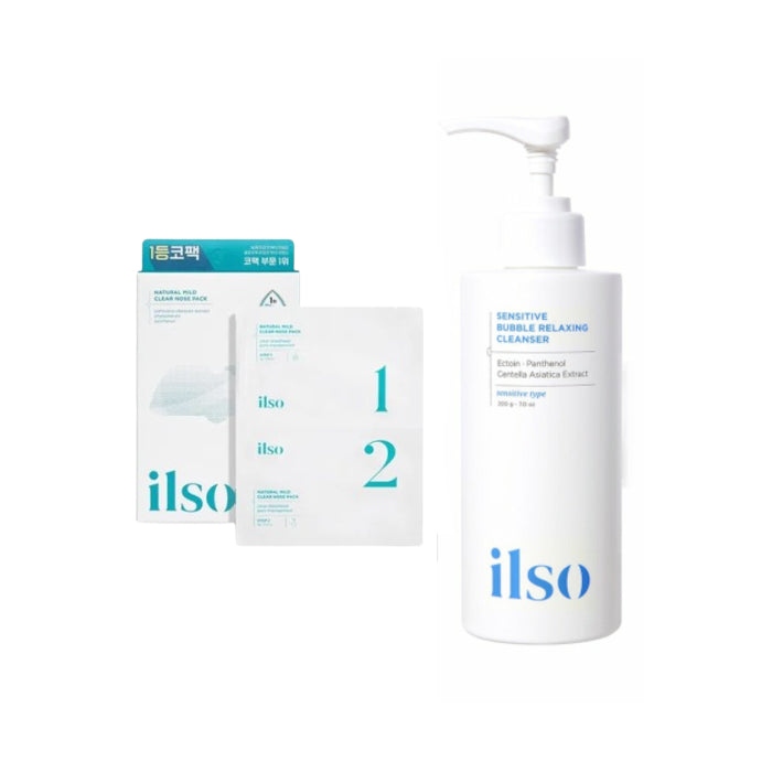 Wholesale ILSO - Natural Mild Clear Nose Pack - 5ea + Sensitive Bubble Relaxing Cleanser - 200g Set | Carsha