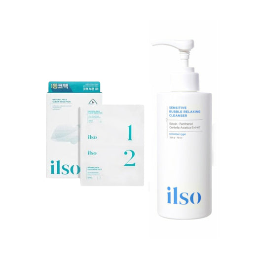 Wholesale ILSO - Natural Mild Clear Nose Pack - 5ea + Sensitive Bubble Relaxing Cleanser - 200g Set | Carsha