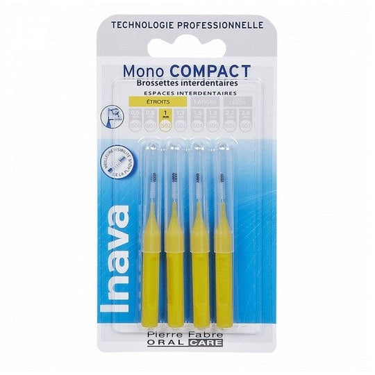 Wholesale Inava Mono Compact Spazzolini Interdentali Stretti 1mm Gialli x4 | Carsha