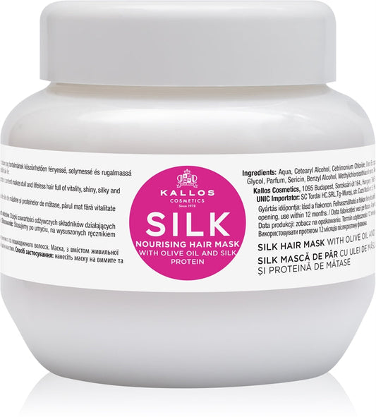 Kallos Maschera Idratante per (Maschera Capelli di Seta con Olio di Oliva e Proteine della Seta) KJMN (Maschera Capelli di Seta con Olio di Oliva e Proteine della Seta) - Volume: 275 ml