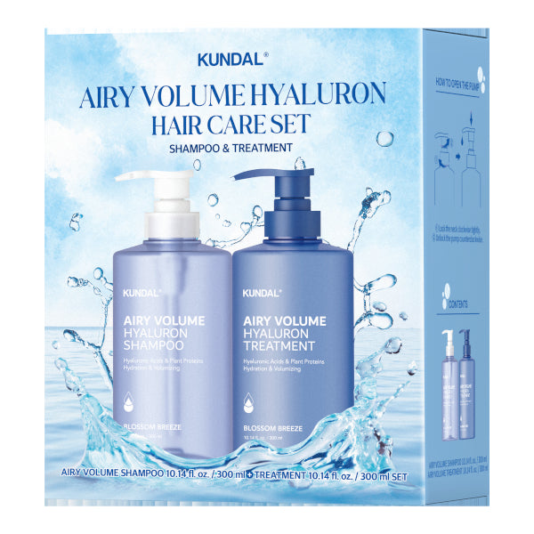 Wholesale KUNDAL - Airy Volume Hyaluron Hair Care Shampoo & Treatment Special Set - 300ml+300ml | Carsha