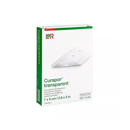 Lohmann Rauscher Curapor Medicazioni Sterili Trasparenti 5x7cm Confezione da 5