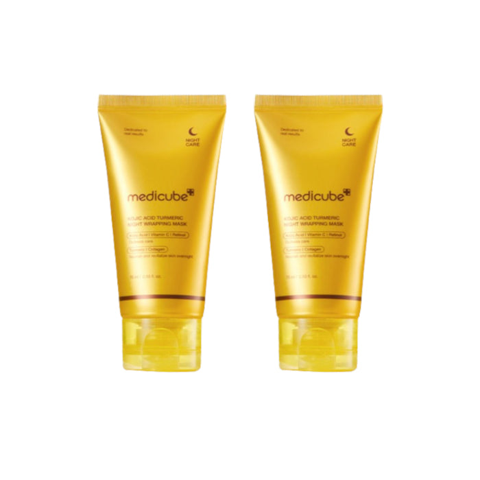 Wholesale medicube - Kojic Acid Turmeric Night Wrapping Mask - 75ml 2ea Set | Carsha