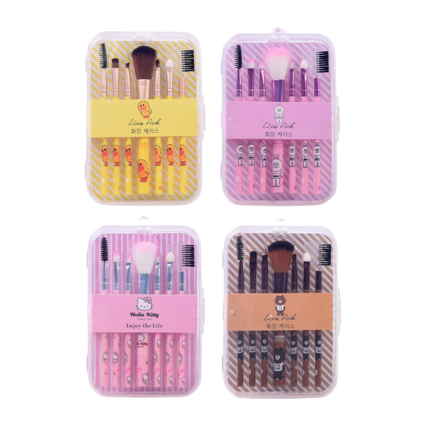 Wholesale MINGXIER - Cartoon Makeup Brush with box - 7pcs Random Colour - 1 set | Carsha
