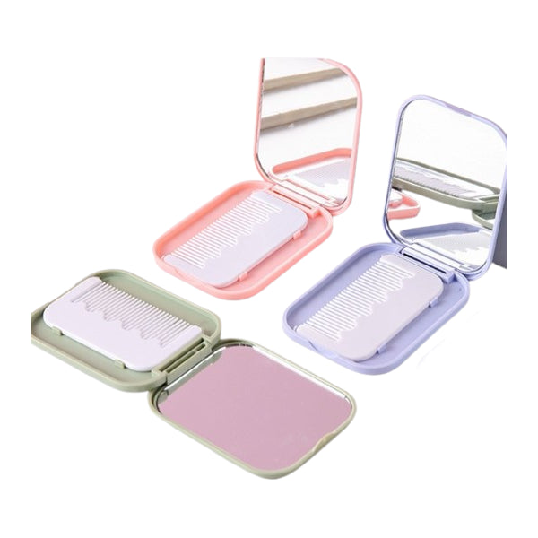 Wholesale MINGXIER - Pocket Mirror with Comb Random Colour - 1 pc | Carsha