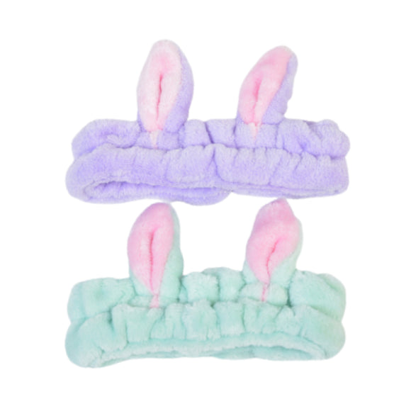 Wholesale MINGXIER - Rabbit Ear Coral Fleece Face Wash Headband Random Colour - 1pc | Carsha