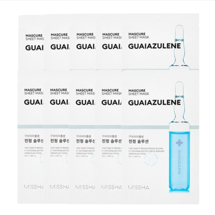 Wholesale MISSHA Mascure Solution Sheet Mask - Guaiazulene - 1pc 10ea Set | Carsha