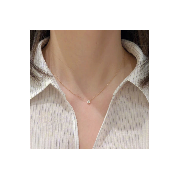 MsBlossom -  Sterling Silver Rhinestone Pendant Necklace - 36cm + 5cm - One color