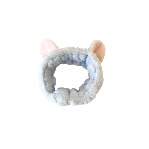 Wholesale MsBlossom - Face Wash Cat Ribbon Headband - 1pc - Blue | Carsha