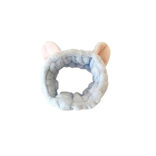 Wholesale MsBlossom - Face Wash Cat Ribbon Headband - 1pc - Blue | Carsha