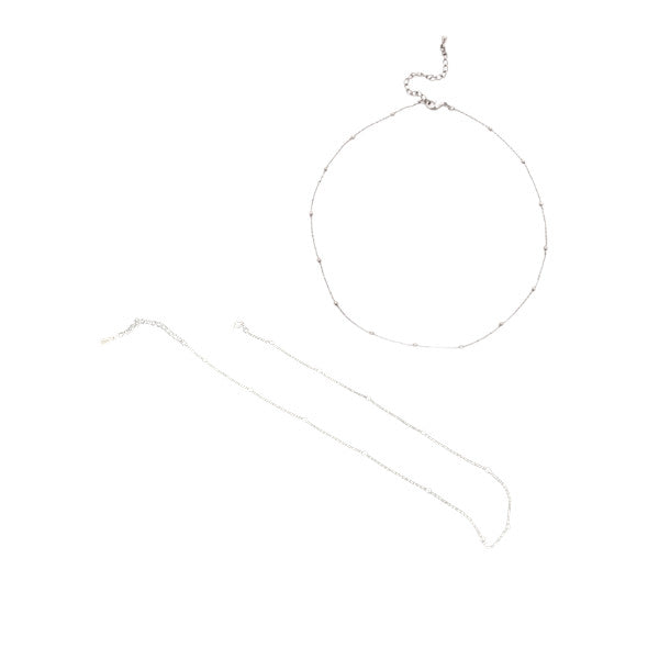 Wholesale MsBlossom - Plated Metal Bead Choker - 1pc - White/Silver Color Chosen at Random | Carsha