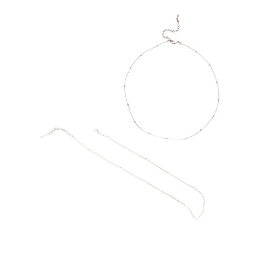 Wholesale MsBlossom - Plated Metal Bead Choker - 1pc - White/Silver Color Chosen at Random | Carsha