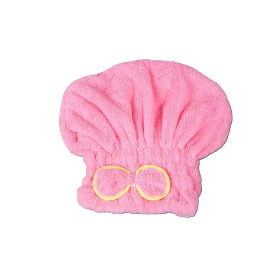 Wholesale MsBlossom - Ribbon Hair Drying Towel - 1pc - Pink | Carsha