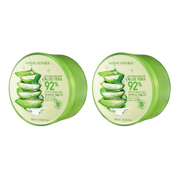 Wholesale NATURE REPUBLIC Soothing & Moisture Aloe Vera 92% Soothing Gel - 300ml 2ea Set | Carsha