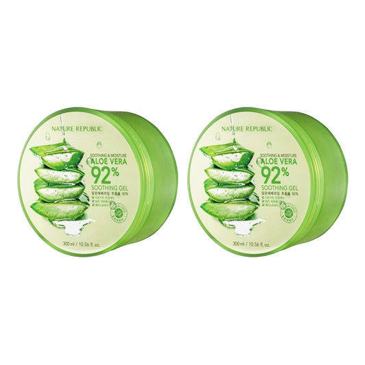 Wholesale NATURE REPUBLIC Soothing & Moisture Aloe Vera 92% Soothing Gel - 300ml 2ea Set | Carsha