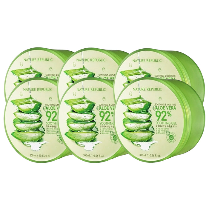 NATURE REPUBLIC - Soothing & Moisture Aloe Vera 92% Soothing Gel (6ea) Set