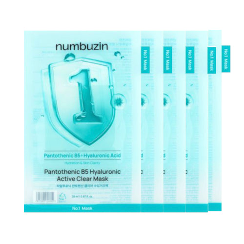Wholesale numbuzin - No. 1 Pantothenic B5 Hyaluronic Active Clear Mask New Version of No.1 Dewy Glow Spa Sheet Mask - 27g*5ea | Carsha