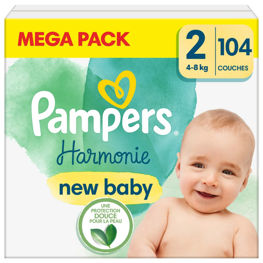 Pampers Harmonie Mega Pack Taille 2 (4-8kg) 104 divani