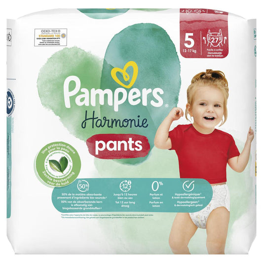 Pantaloni Pampers Harmony taglia 5 (12-17 kg) 27 strati