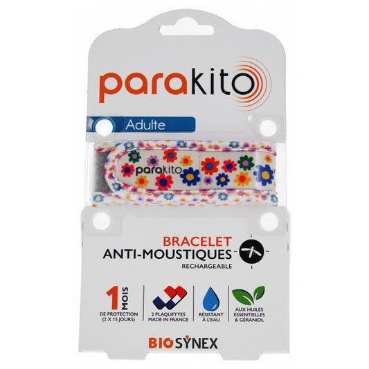 Braccialetto repellente per zanzare ricaricabile Parakito Adult Fun Flowers