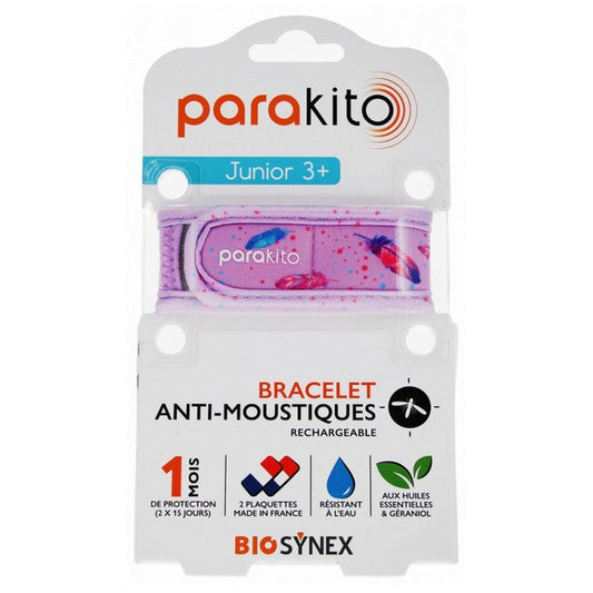 Braccialetto repellente per zanzare ricaricabile Parakito Junior 3+ piume