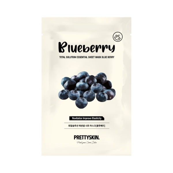 Wholesale PRETTYSKIN - Total Solution Essential Sheet Mask - 1pc - Blueberry | Carsha