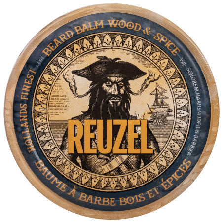 Reuzel Beard Balm Wood & Spice - balsamo per barba idratante, 35g