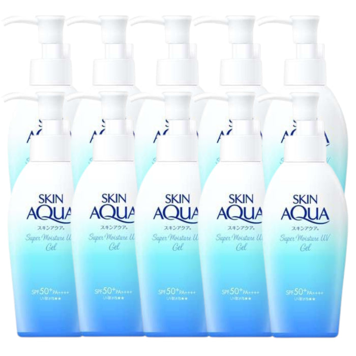 Wholesale Rohto Mentholatum - Skin Aqua Sunscreen Super Moisture Gel Pump SPF50+ PA++++ - 140g - White 10ea Set | Carsha