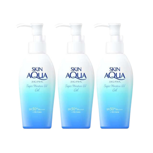 Wholesale Rohto Mentholatum - Skin Aqua Sunscreen Super Moisture Gel Pump SPF50+ PA++++ - 140g - White 3ea Set | Carsha
