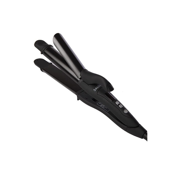 Wholesale SALONIA - 2 Way Straightening & Curling Hair Iron 100V-240V SL-002AB - 1pc - 32mm All Black | Carsha