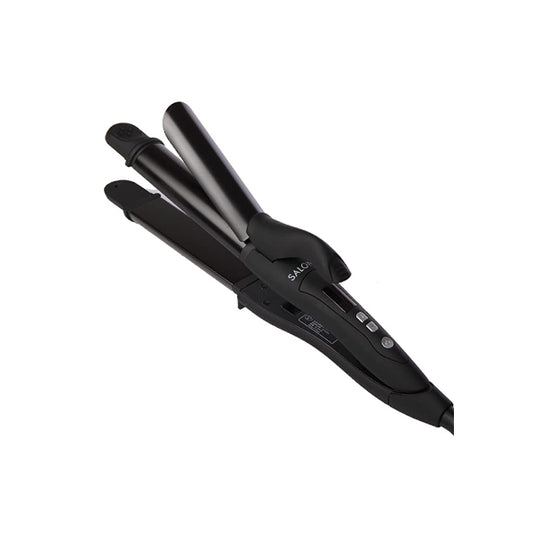 Wholesale SALONIA - 2 Way Straightening & Curling Hair Iron 100V-240V SL-002AB - 1pc - 32mm All Black | Carsha