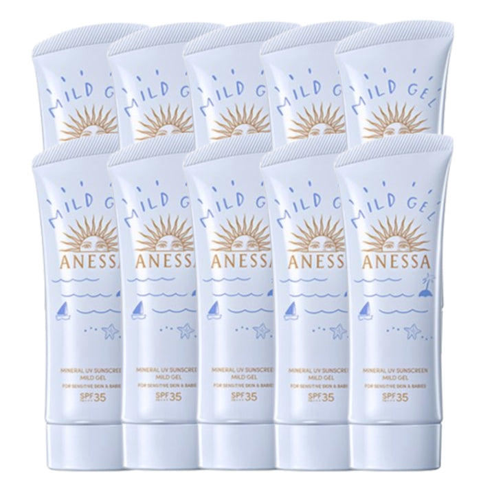 Shiseido Anessa Moisture UV Sunscreen Mild Gel SPF35 PA+++ - 90g (10ea) Set