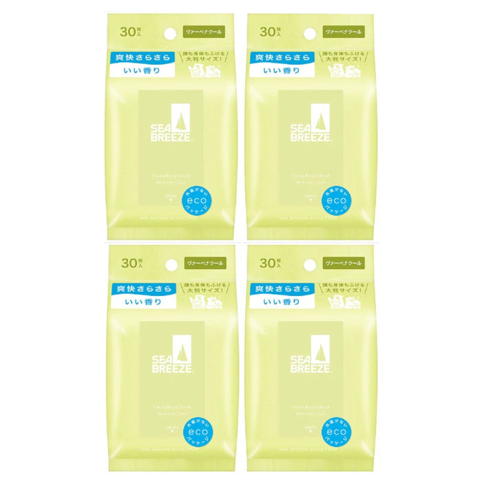 Shiseido - Sea Breeze Face & Body Ice Sheet - 30 sheets - Verbena Cool (4ea) Set