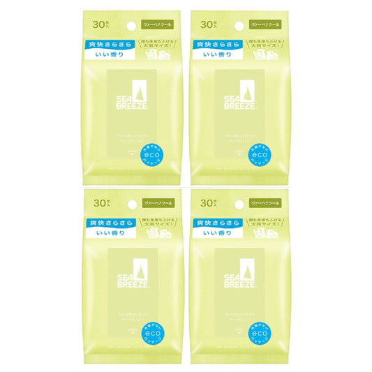 Shiseido - Sea Breeze Face & Body Ice Sheet - 30 sheets - Verbena Cool (4ea) Set