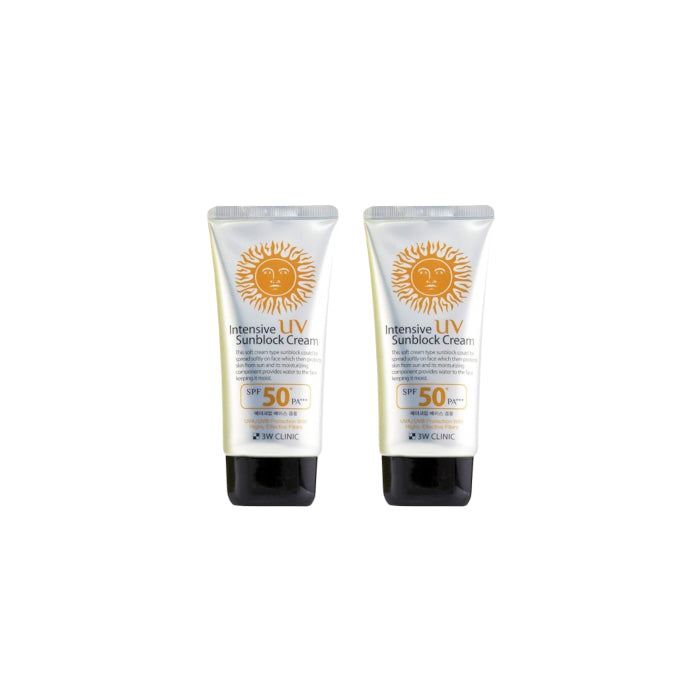 Wholesale 3W Clinic - Intensive UV Sunblock Cream SPF50+ PA+++ - 70ml 2ea Set | Carsha