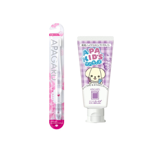 Wholesale APAGARD - Apa-Kids Toothpaste Grape - 60g 1ea + APAGARD - Crystal Toothbrush - 1pc - Random Color 1ea Set | Carsha