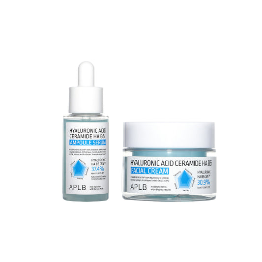 Wholesale APLB - Hyaluronic Acid Ceramide HA B5 Ampoule Serum - 40ml 1ea + Facial Cream - 55ml 1ea Set | Carsha