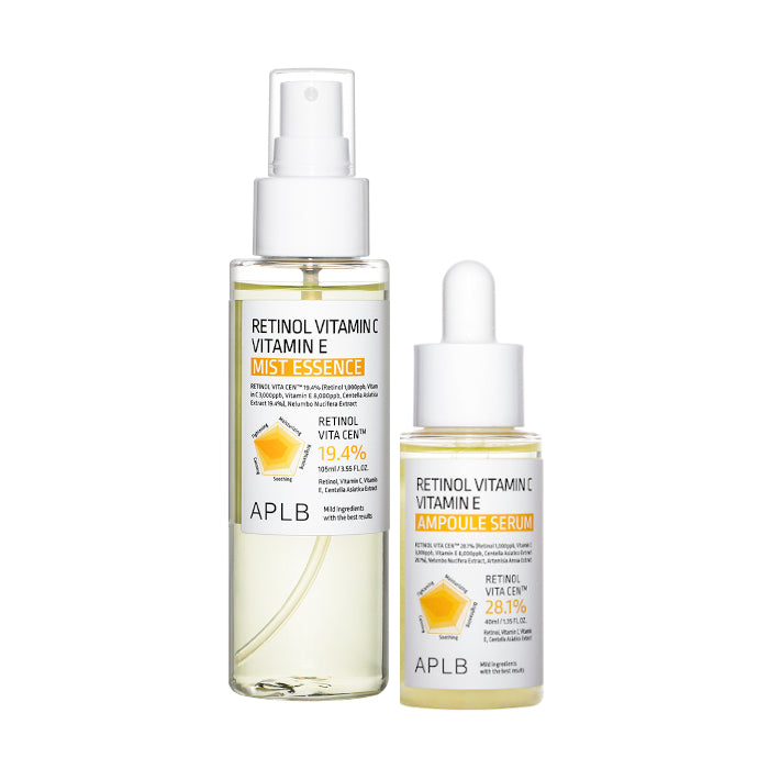 APLB - Retinol Vitamin C Vitamin E Ampoule Serum - 40ml (1ea) + Mist Essence - 105ml (1ea) Set