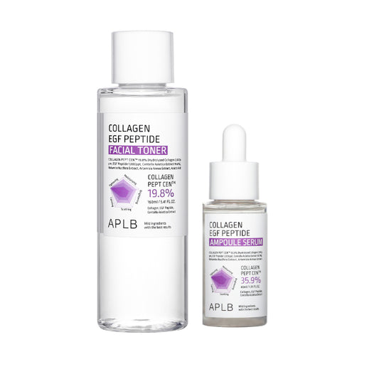 APLB - Collagen EGF Peptide Ampoule Serum - 40ml (1ea) + Facial Toner - 160ml (1ea) Set