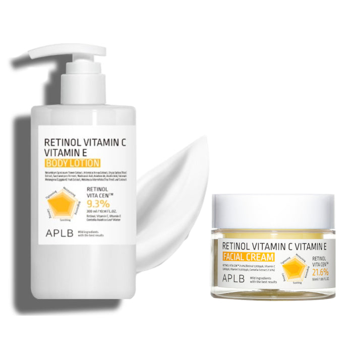 Wholesale APLB - Retinol Vitamin C Vitamin E Body Lotion - 300ml 1ea X Facial Cream - 55ml 1ea Set | Carsha