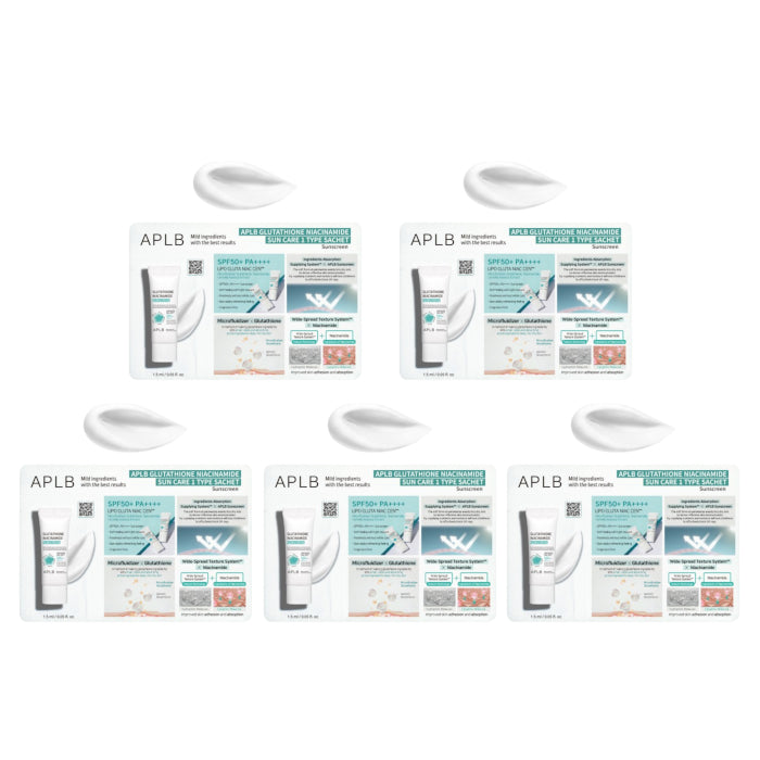 Wholesale APLB - Glutathione Niacinamide Sunscreen SPF50+ PA++++ Sachet Pack 5ea Set | Carsha