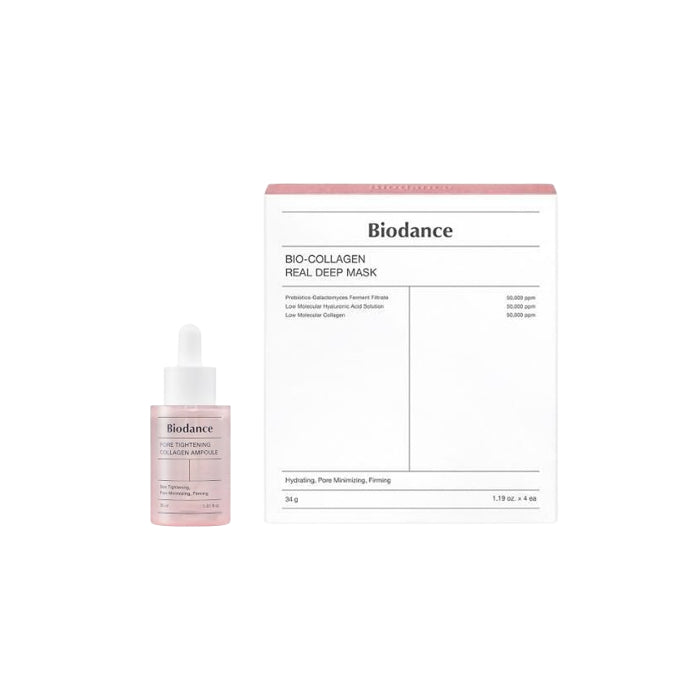 Wholesale Biodance - Bio-Collagen Real Deep Mask - 4pcs + Pore Tightening Collagen Ampoule - 50ml Set | Carsha