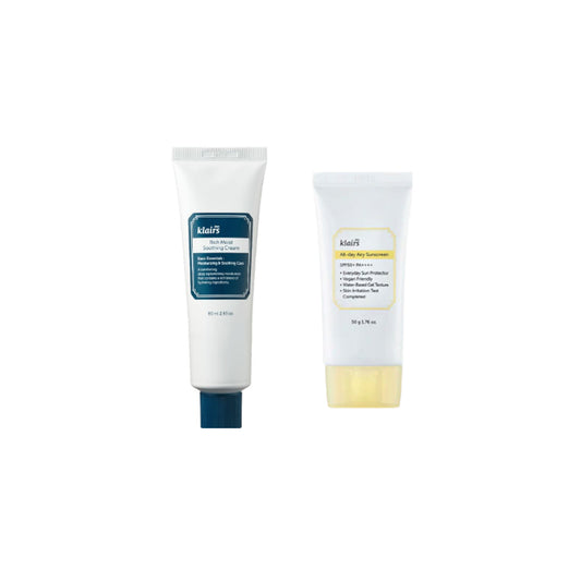 Wholesale Dear; Klairs Rich Moist Soothing Cream - 80ml + All-day Airy Sunscreen SPF50+ PA++++ - 50g 1ea Set | Carsha