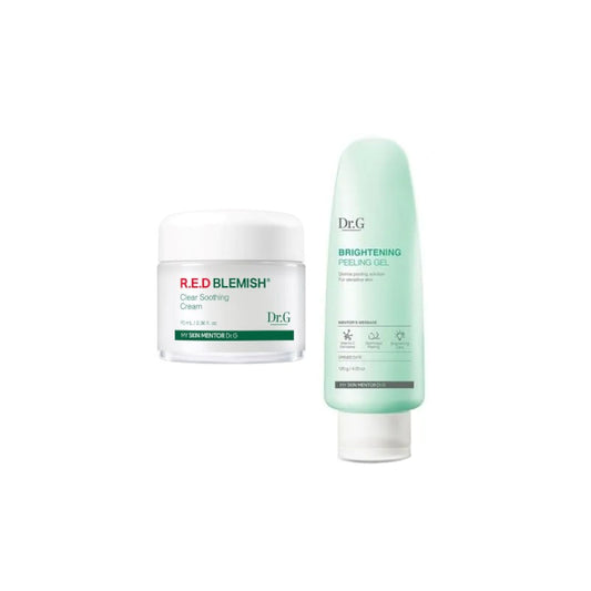 Wholesale Dr.G - R.E.D Blemish Clear Soothing Cream - 70ML - 70ml - White 1ea + Brightening Peeling Gel New - 120g 1ea set | Carsha