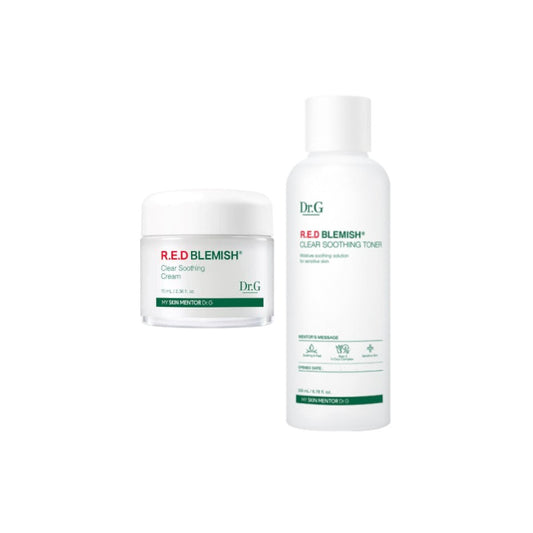Wholesale Dr.G - R.E.D Blemish Clear Soothing Cream - 70ML - 70ml - White 1ea + R.E.D Blemish Clear Soothing Toner - 200ml 1ea set | Carsha