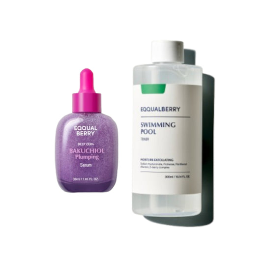 Wholesale EQQUALBERRY - Bakuchiol Plumping Serum - 30ml 1ea X Swimming Pool Daily Facial Toner - 300ml 1ea Set | Carsha