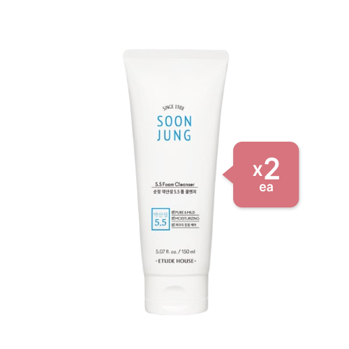 Wholesale Deal ETUDE - Soon Jung 5.5 Foam Cleanser - 150ML - White 2ea Set | Carsha