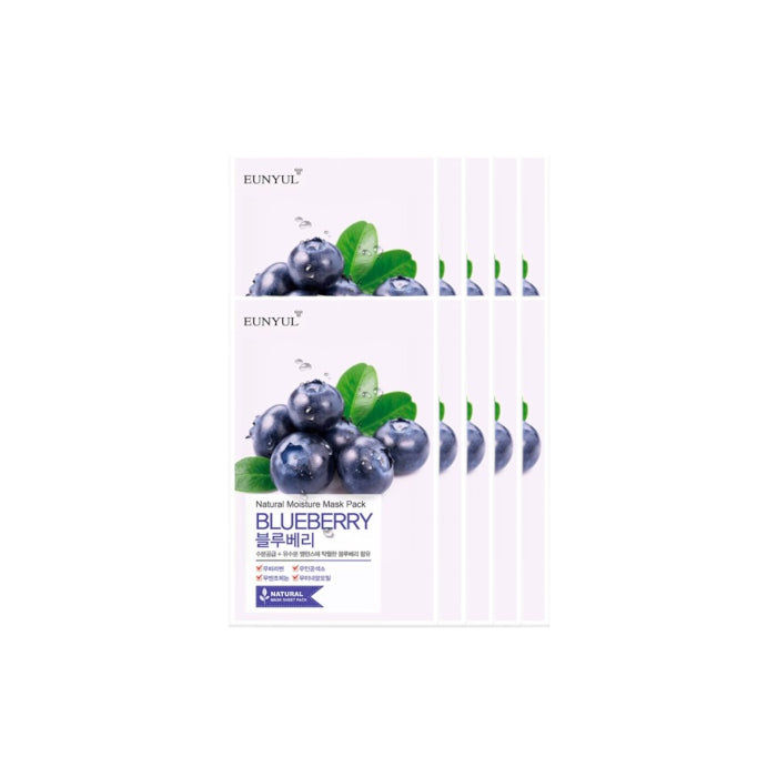 Wholesale EUNYUL - Natural Moisture Mask Pack - Blueberry - 10pcs set | Carsha