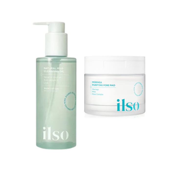 Wholesale ILSO - Natural Mild Cleansing Oil - 200ml + Moringa Purifying Pore Pad - 160ml Set | Carsha